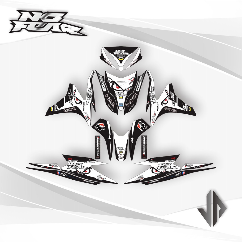 Decal Sticker / Stiker Vario 125 Old 2013 2014 No Fear - Putih