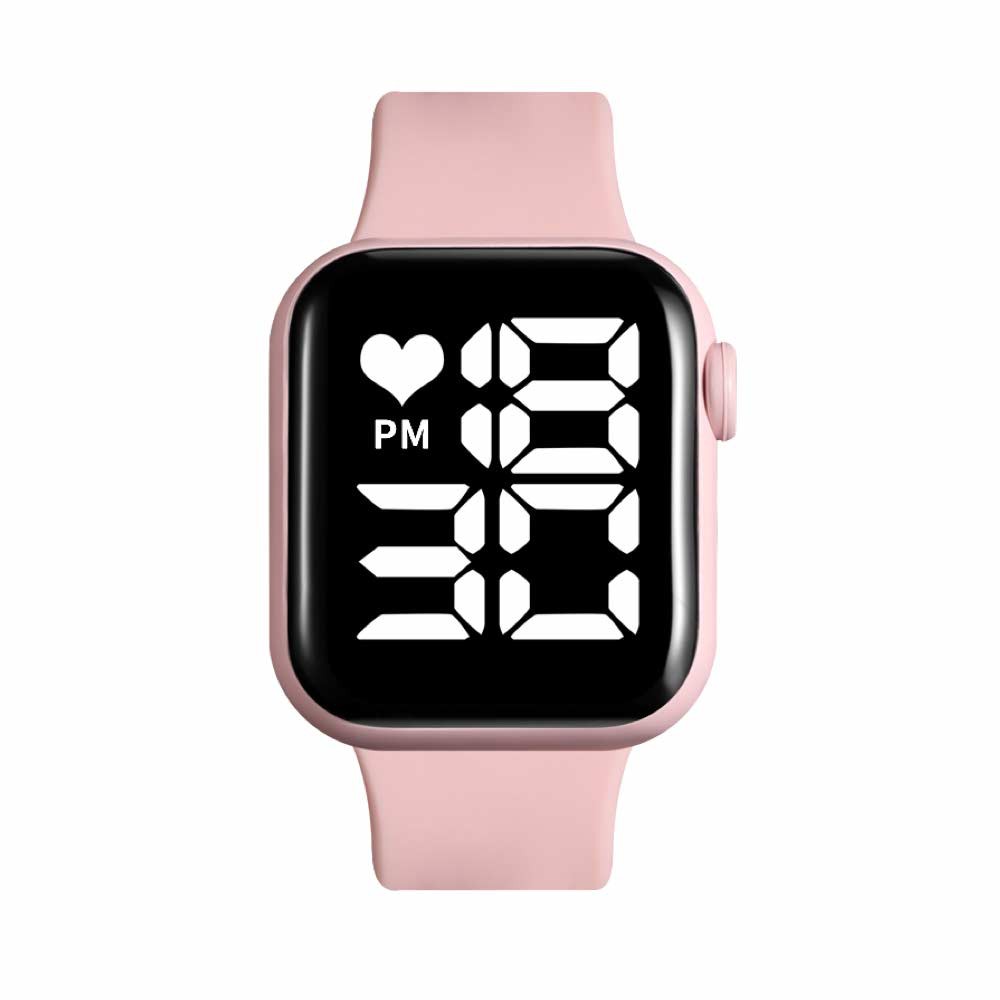 ❤LED Watch Series 6❤ [ Pink ] Water Resistant 50 m - Jam Tangan Digital Pria &amp; Wanita Rubber Band