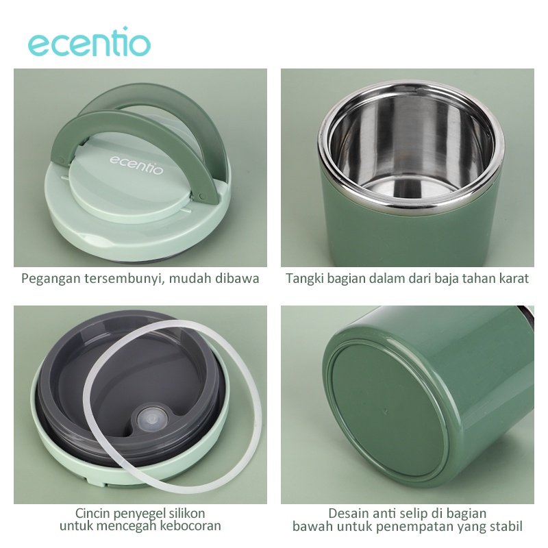 ecentio &amp; FOODI termos mini termos air panas mini 630ml/cangkir mangkok anti bocor/termos sup tahan panas bekal/termos makanan tahan panas/termos nasi mini stainless anti tumpah/Tempat soup cup mangkuk for sup mpasi bubur es Buah