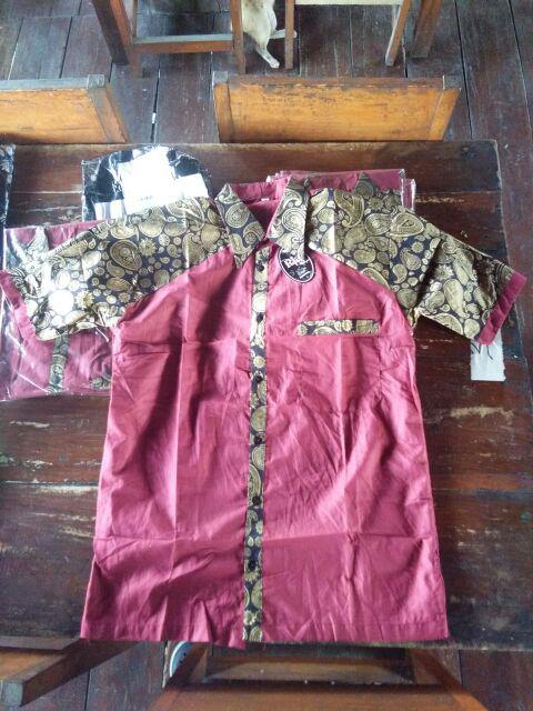 Bswart Batik Hrb026 Kenongo Hem Pendek Padi Pekalongan M L Xl Batik Pria Murah Modern