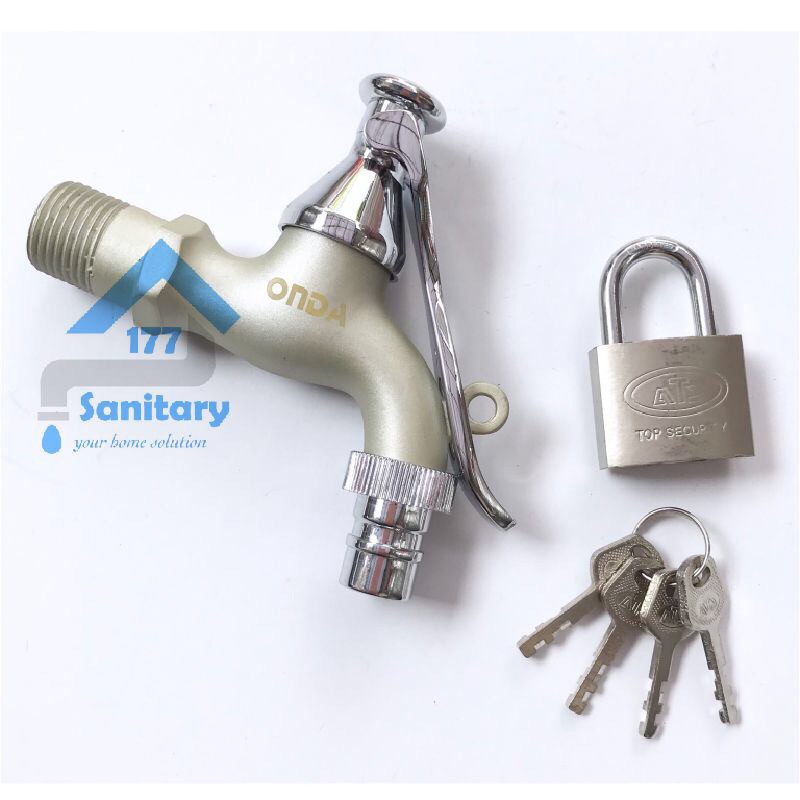 Paket kran taman gembok ONDA- keran air kunci onda keran air tembok garden faucet bundling set keran lock /