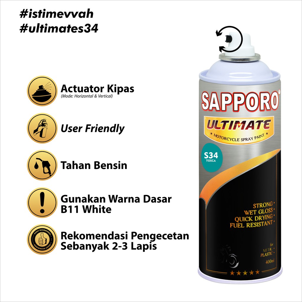 Sapporo Ultimate S34 Tosca / Cat Spray Semprot Aerosol Terbaik