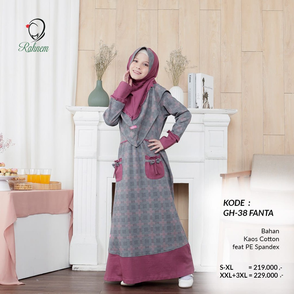 BISA COD - GAMIS SET HIJAB KIDS RAHNEM GH 38 GAMIS ANAK RAHNEM FASHION MUSLIM