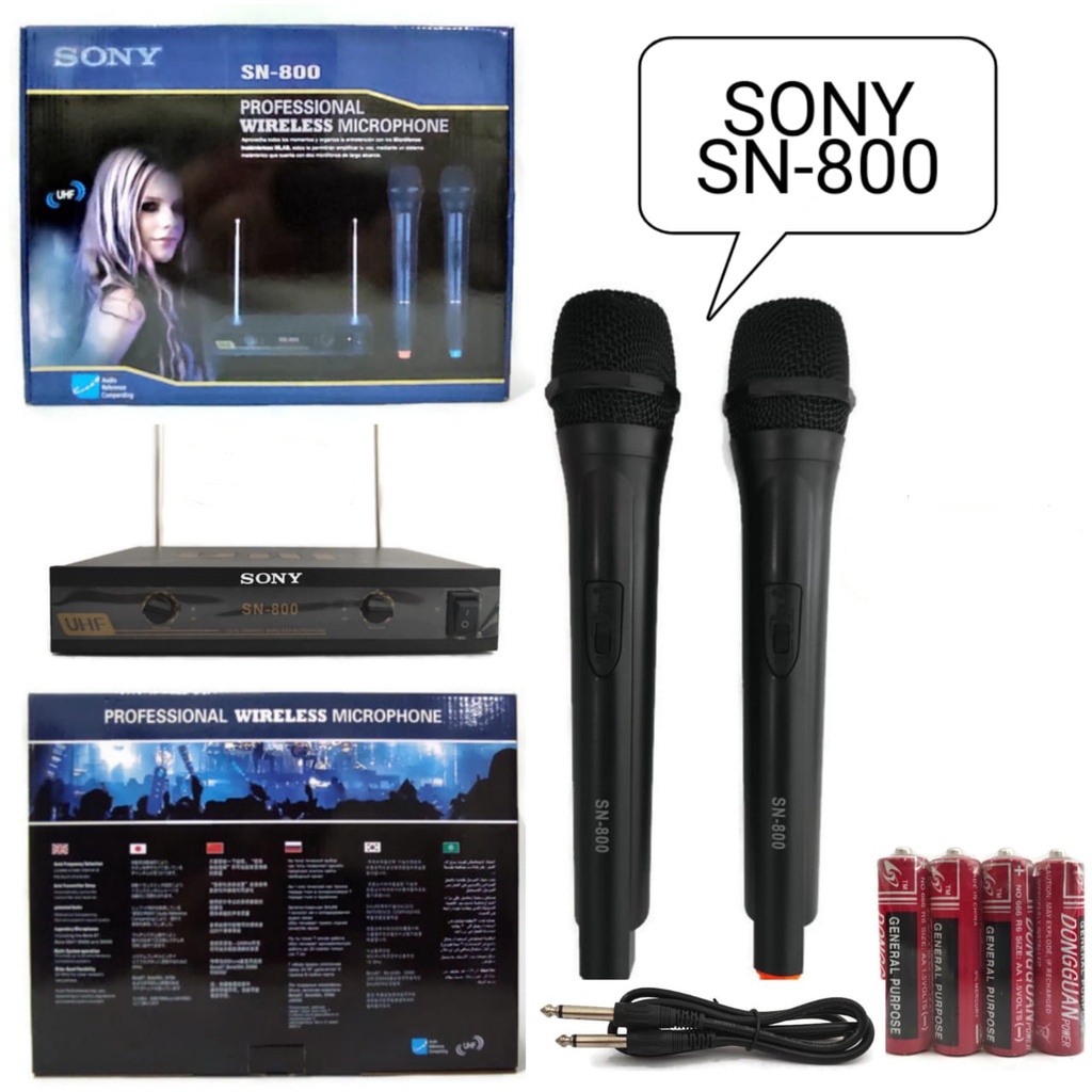 SONY Microphone Wireless SN-800 Mic Karaoke Suara Mantap Batrai AA