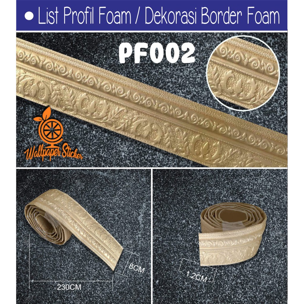 List Profil Foam Wallpaper 8Cm x 2,2 Meter Moulding Dekorasi Dinding Plafon Vintage Borders