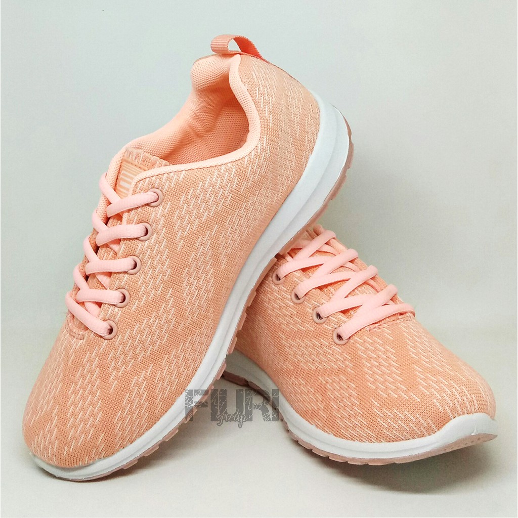 FIURI - ANDO ORIGINAL - OCHI 37-40 PEACH - SEPATU SNEAKERS SPORT KANVAS SOL KARET ANAK PEREMPUAN - SEPATU KETS FASHION TRENDY WANITA DEWASA - SEPATU OLAHRAGA LARI FITNES SENAM KERJA KULIAH BERTALI CEWEK MURAH PROMO DISKON BONUS KAOS KAKI