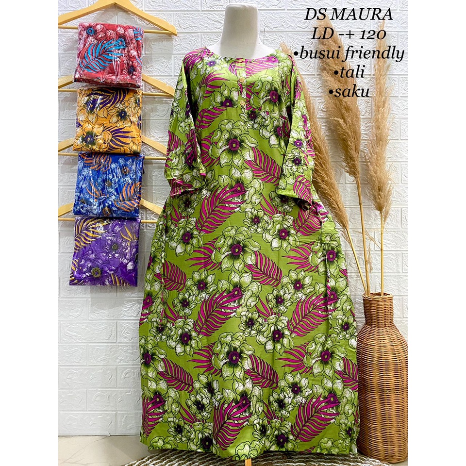 1 pcs Daster Panjang Wanita Jumbo, Bahan Rayon - Original - One Size Tiedie - Daster Maura, Bisa Bayar di Tempat/COD