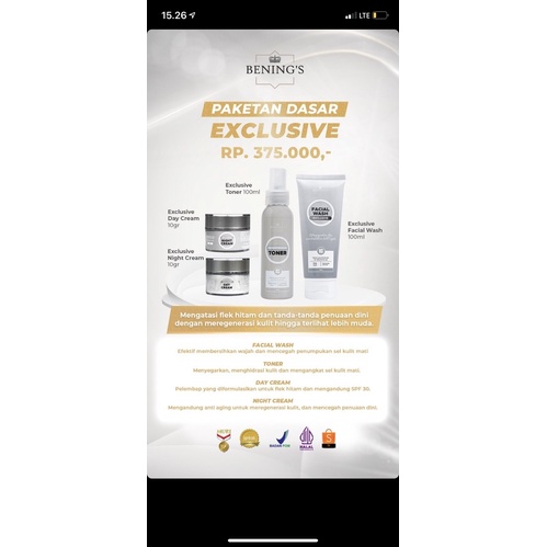 BENINGS SKINCARE DR OKY PRATAMA PAKET EXCLUSIVE BRIGHTENING ACNE |BENINGS CLINIC|BENINGS INDONESIA| 