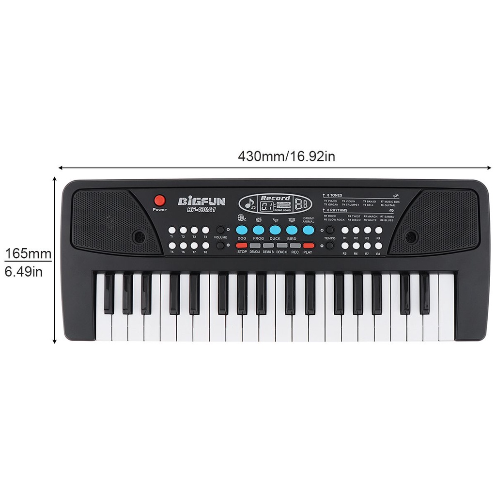 Keyboard Piano Elektronik Digital Warna Hitam Dengan Mikrofon 37 Kunci