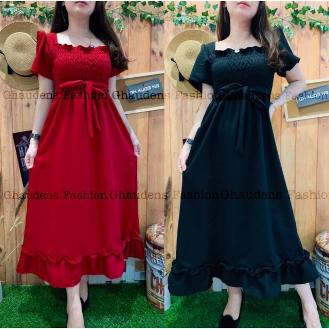 MIDI DRESS PLAIN RIBBON 1008/1333 MOSCREPE