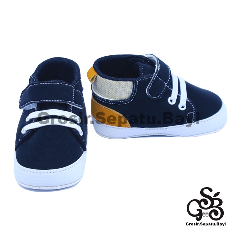 sepatu bayi baby shoes prewalker laki laki perempuan umur 2 - 14 bulan model Basket Case HITAM