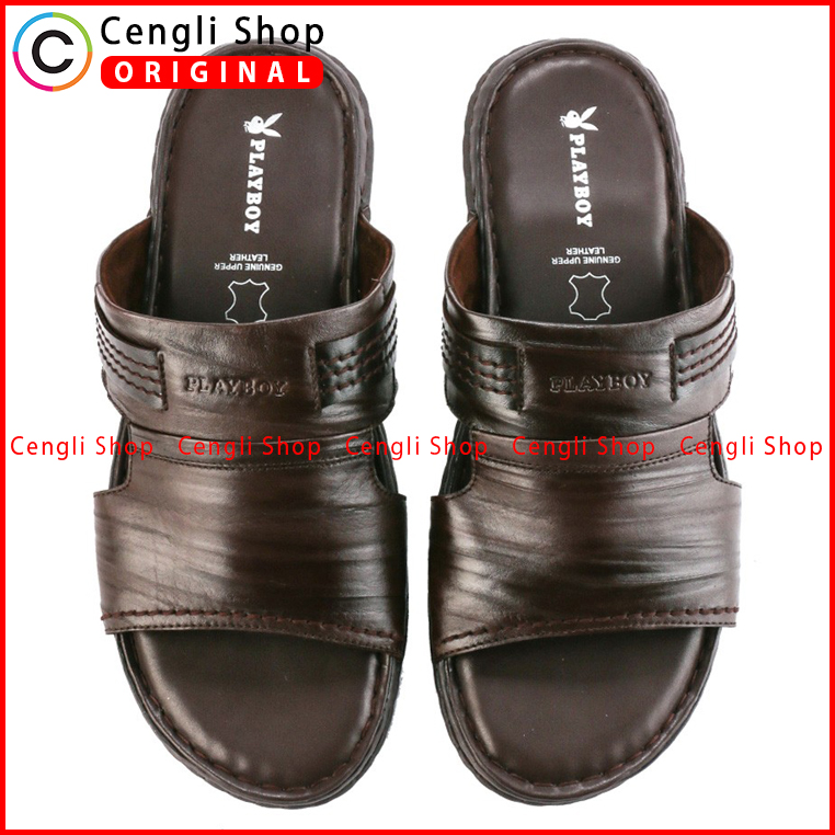 PLAYBOY SANDAL KULIT CASUAL PRIA BRANDED ORIGINAL TERBARU PLI4