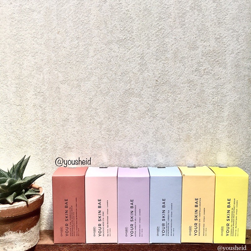 avoskin your skin bae alpha arbutin azeclair kombucha lactic acid vit c niacinamide mandarin orange