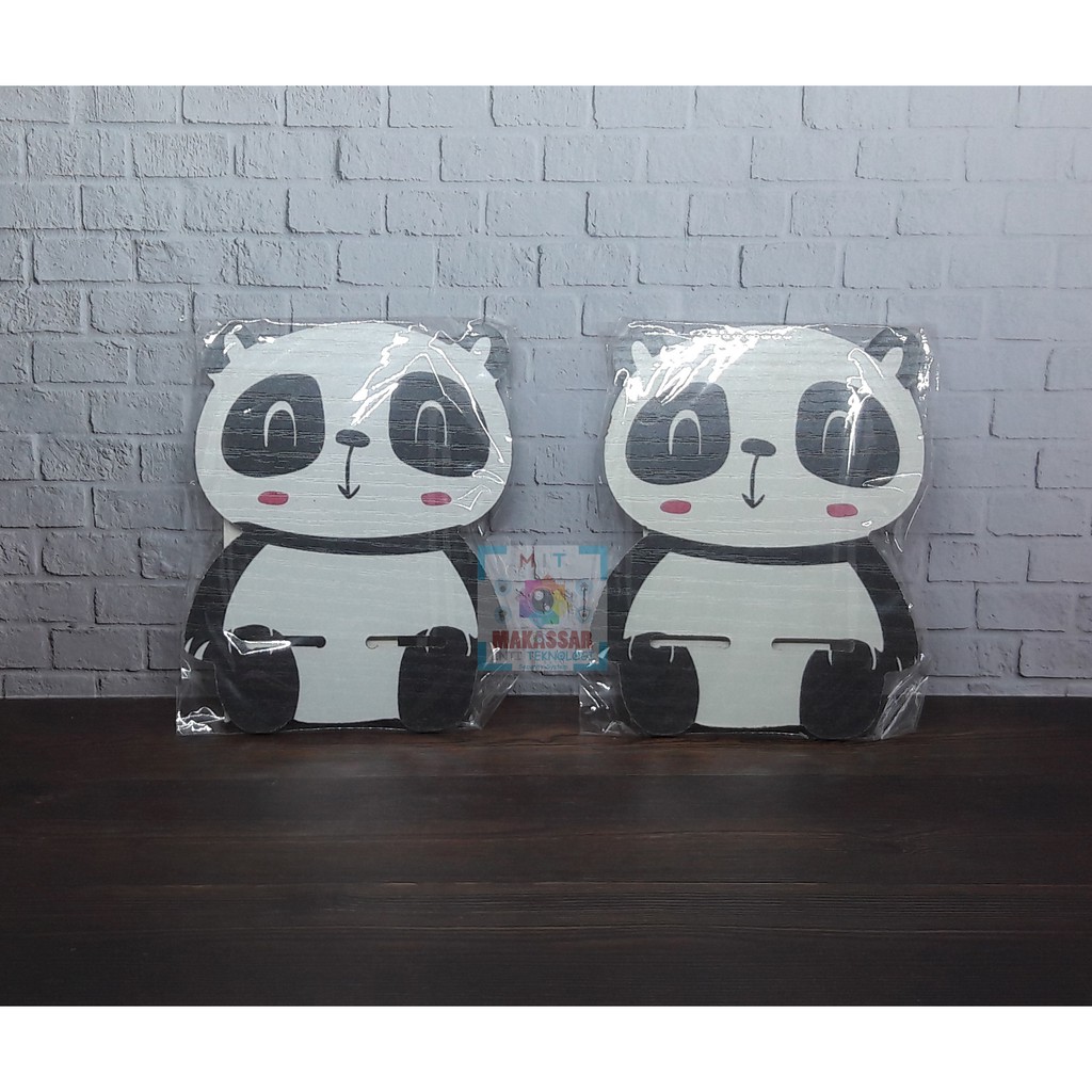 Penyangga HP Kayu Karakter Lucu / Stand Dudukan Sandaran HP PANDA