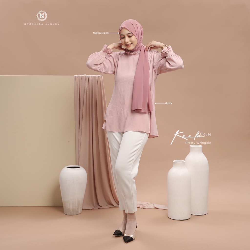 Baju Kerja Wanita KLA Niki Blouse Atasan Blouse Wanita / Atasan Kerja Wanita Keela  Ori Nadheera Luxury-Dusty