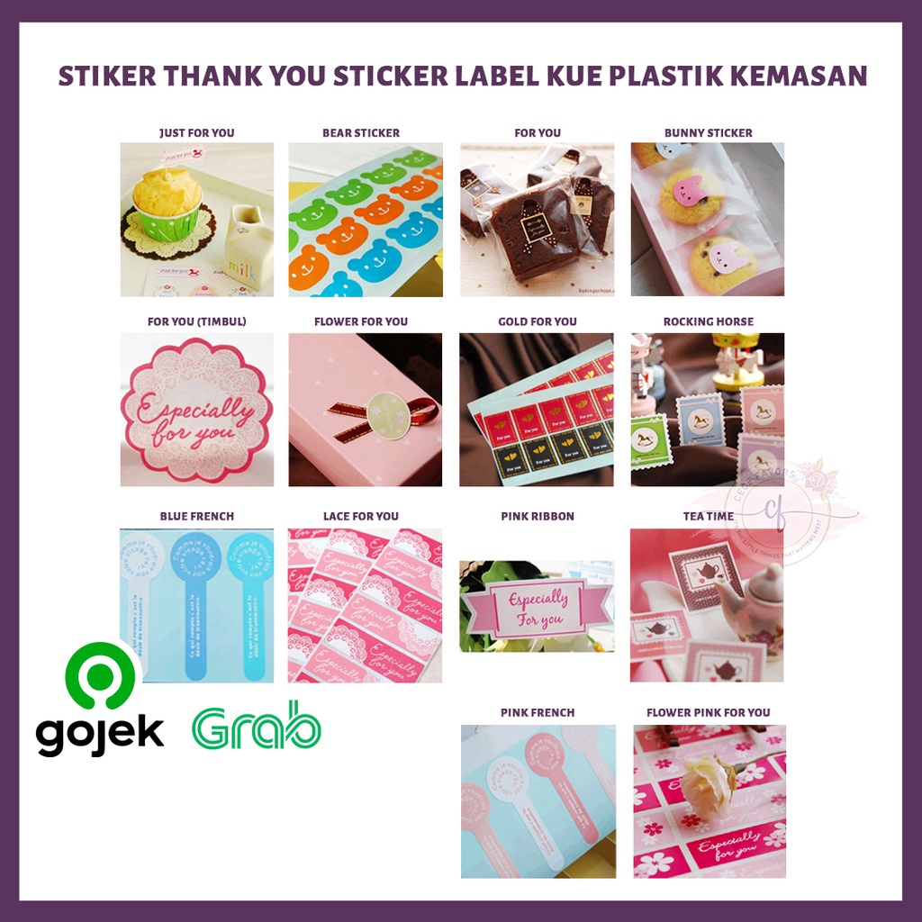 

Stiker Thank You Sticker Label Kue Plastik Segel Kemasan