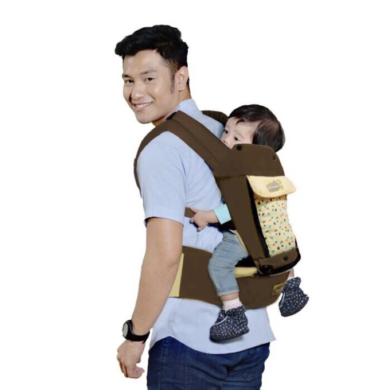 Gendongan Bayi Hipseat / Duduk / Depan Snobby 6 Posisi + Aplikasi Terazo TPG 2146 (Warna Coklat)