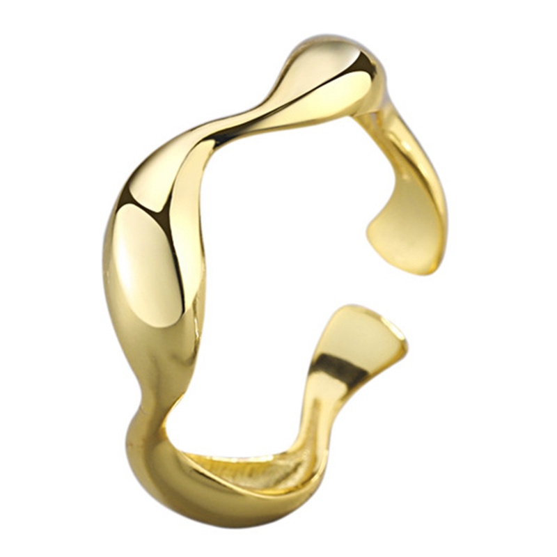 Fancyqube Cincin Handmade Model Gelombang Tidak Teratur Untuk Wanita