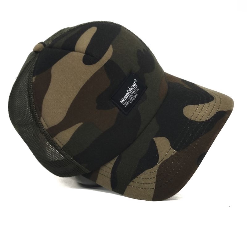 TOPI JARING PRIA DISTRO TRUCKER CAMO TOPI JARING ARMY DISTRO WANKBAY