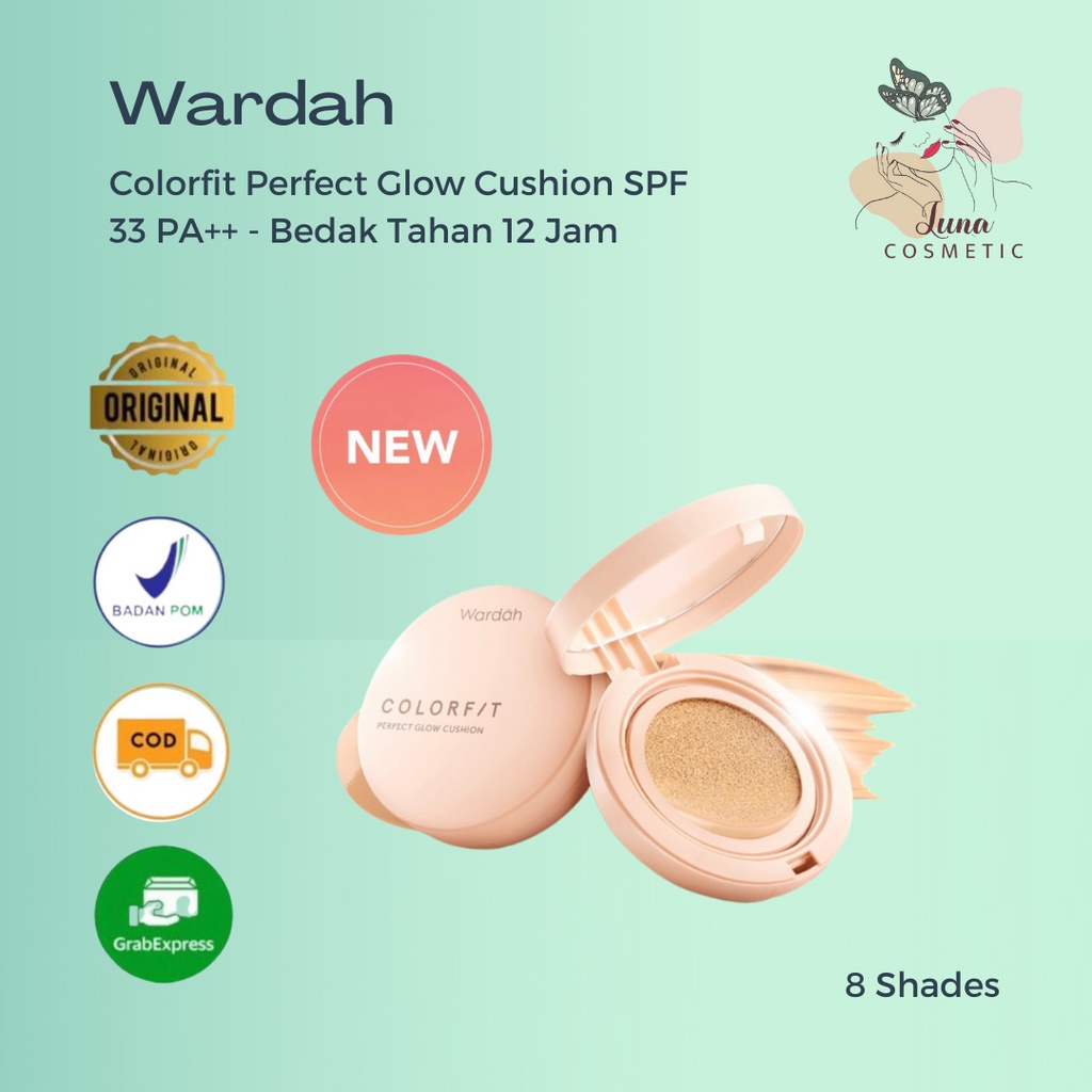 Wardah Colorfit Perfect Glow Cushion SPF 33 PA++ - Bedak Tahan 12 Jam