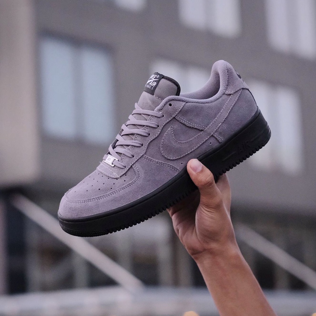 SEPATU NIKE AIR FORCE 1 LOW GREY GREY BLACK ORIGINAL