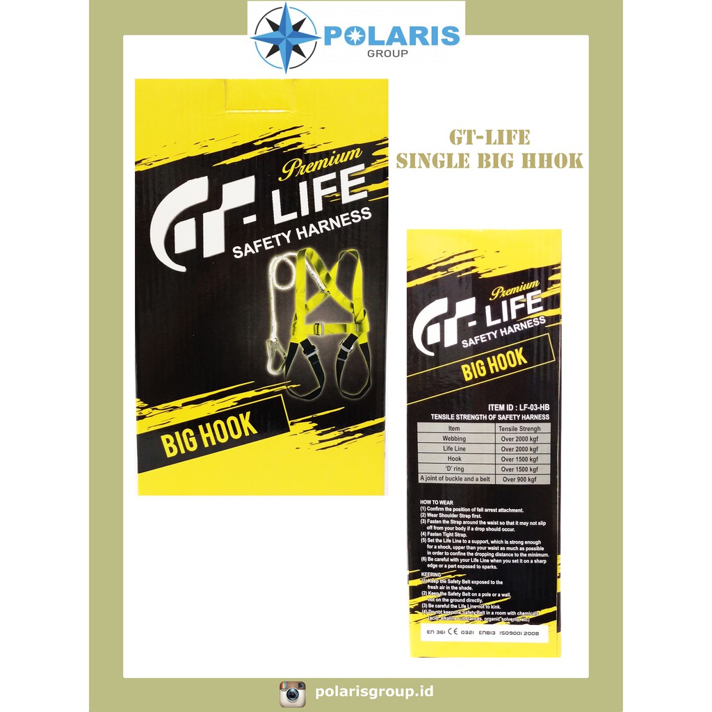 BODY HARNESS SINGLE BIG HOOK / SAFETY BELT / GT-LIFE