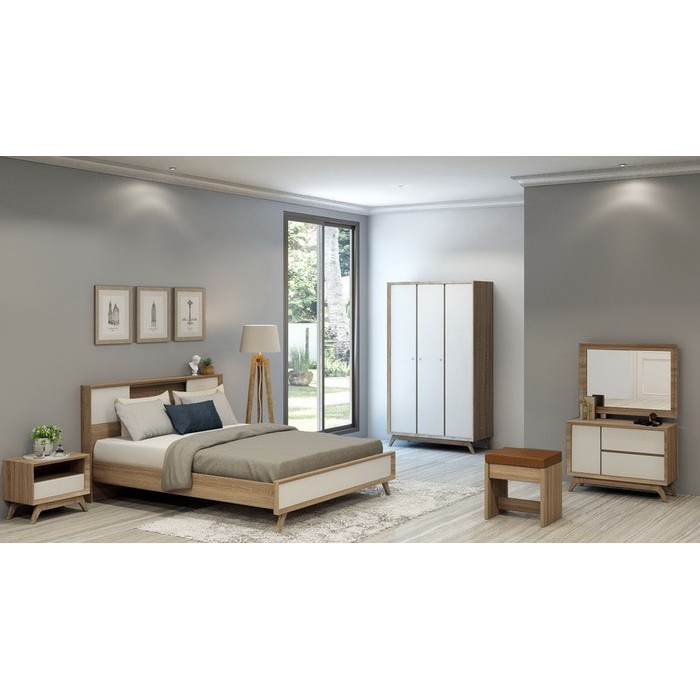 PAKET LENGKAP kamar tidur Nakas, Meja Rias, Lemari 3pt, Tempat Tidur