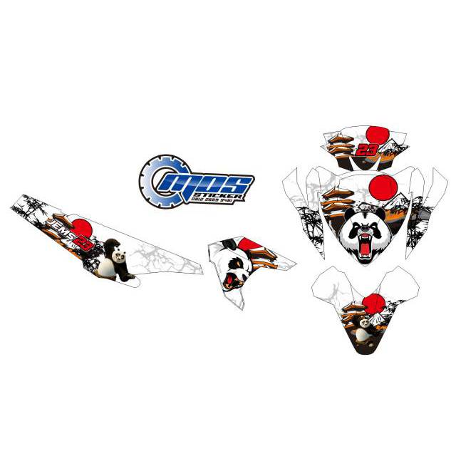 Dekal stiker-Decal motor Honda Vario 125/150 led lama tema gambar panda hijau