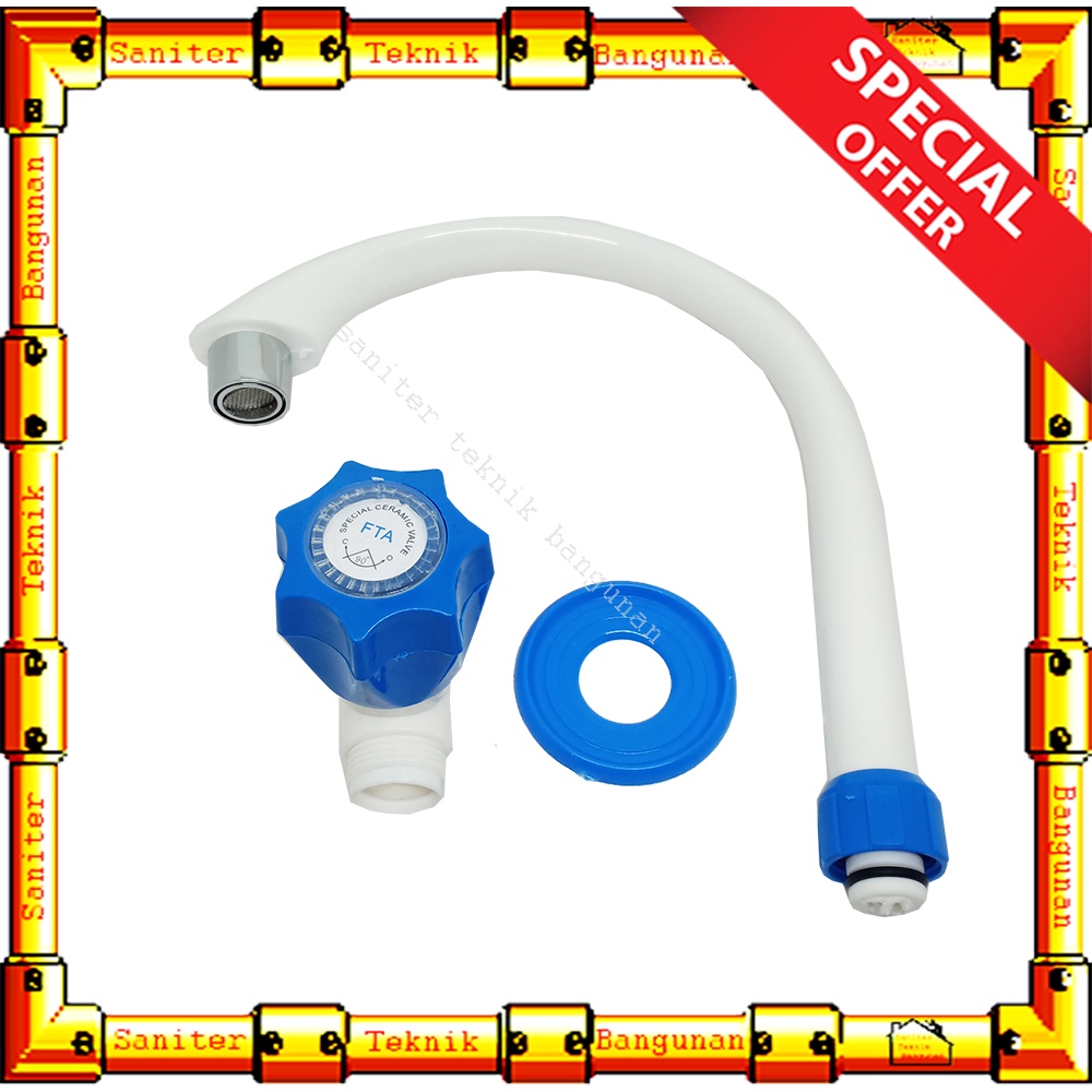 Kran Angsa Bahan Pvc Model Belimbing 1/2 Inch FTA Keran Wastafel Cuci Piring
