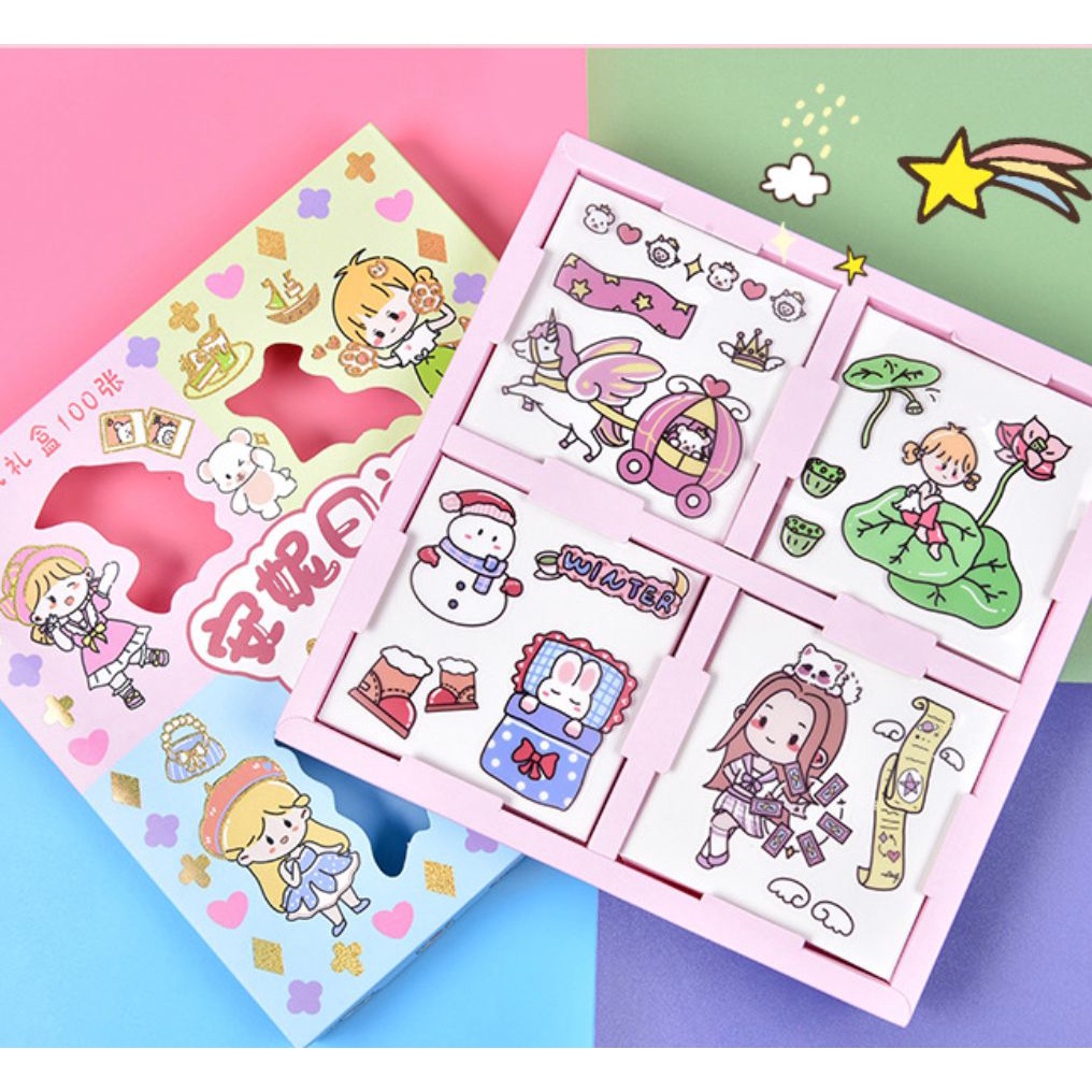 (BISA COD) Stiker Aesthetic Deco Cute Gift Tema Korea Sticker Tumblr Anti Air Scrapbook DIY/Stiker Anak Anak/Stiker Murah/Stiker Lucu