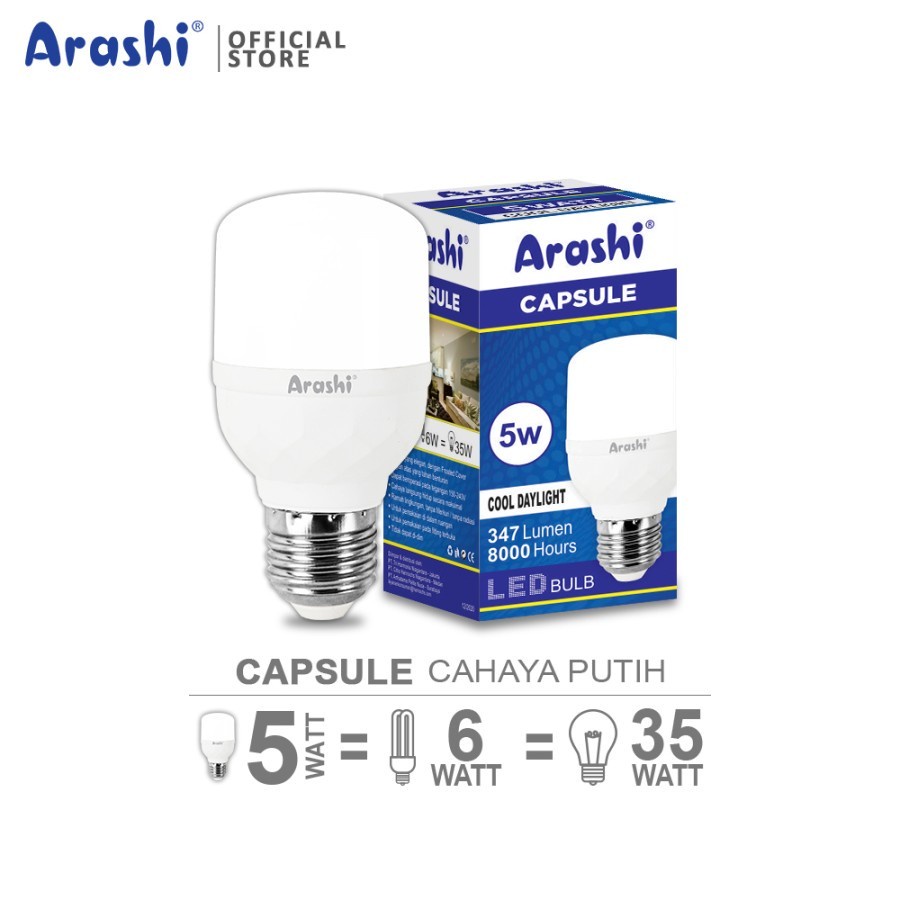 Arashi Lampu LED Capsule 5 watt CDL - Putih