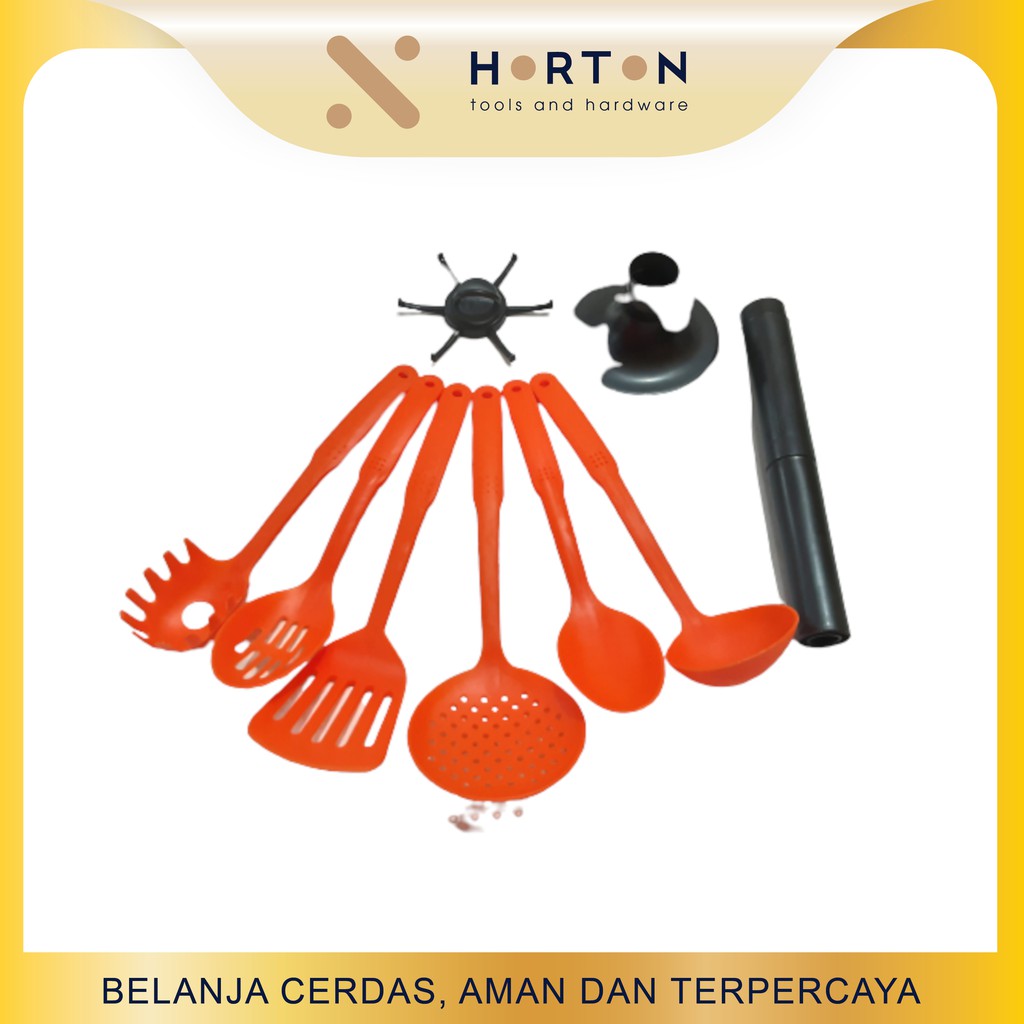 Spatula Set 7 Pcs Color Spageti Masak Sodet Tahan Panas Plastik