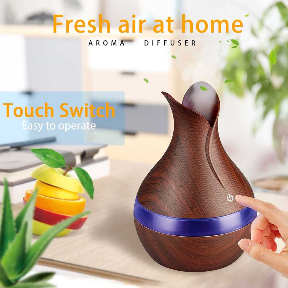 (100% BARANG ORI) JUTAOHUI Air Humidifier Aromatherapy Oil Diffuser Wood 300ml - YX-188