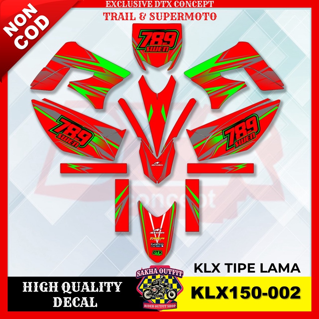 Decal KLX stiker motor stiker trail KLX stiker motor keren decal KLX 150 stiker variasi motor decal 