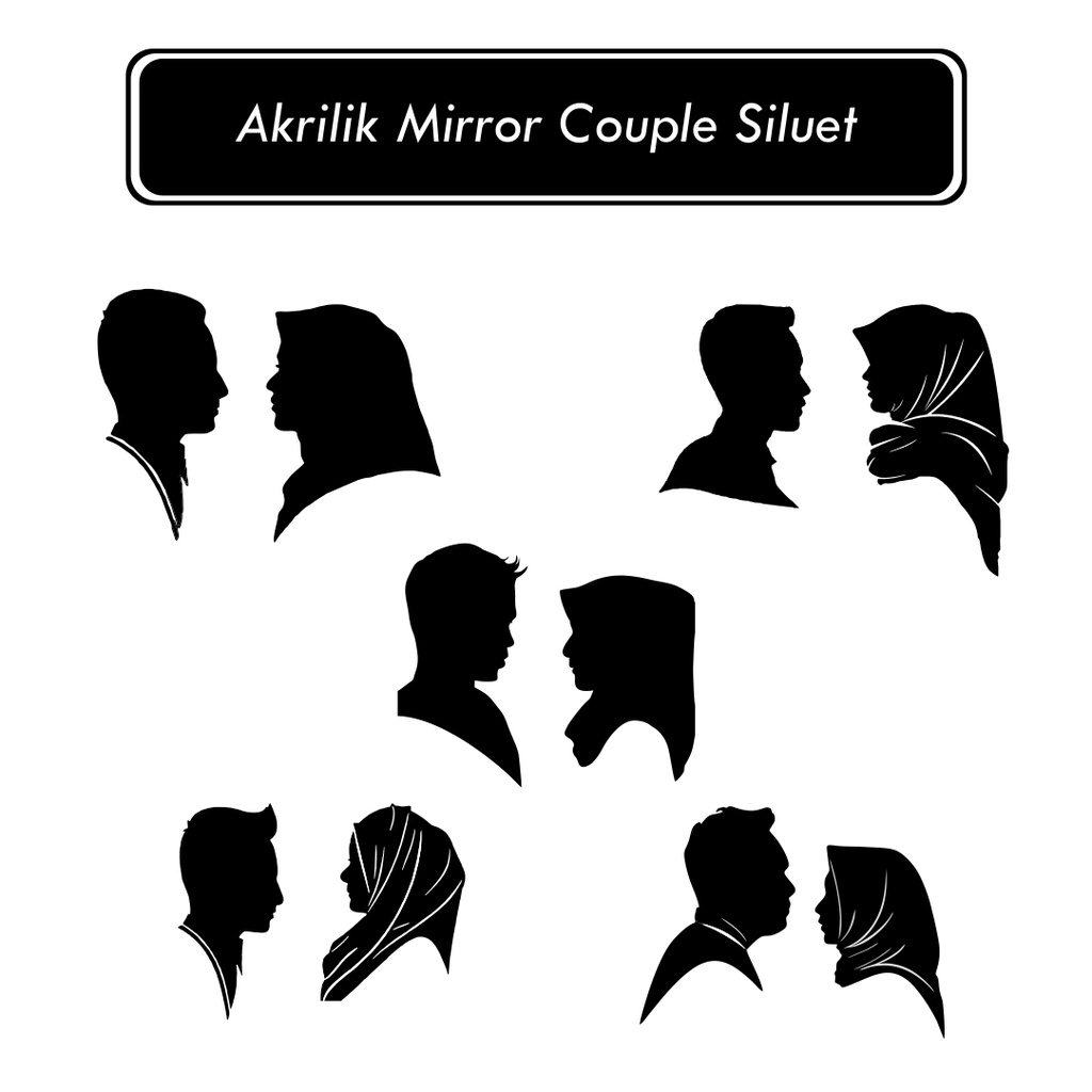 Akrilik Mirror Couple Siluet