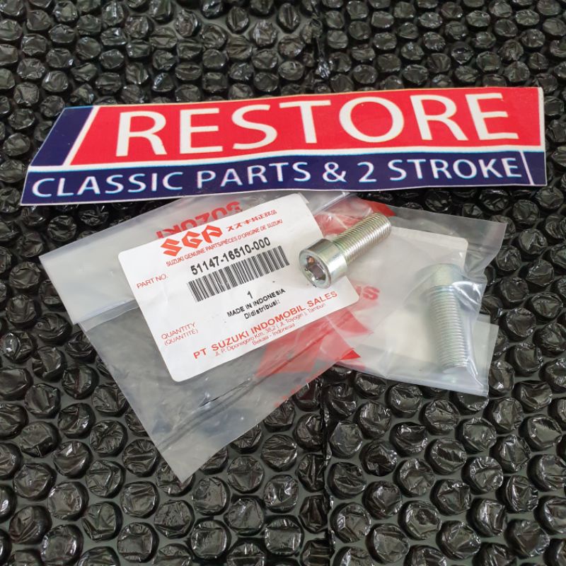 BAUT BOLT TABUNG SOKBREKER SHOCK DEPAN SUZUKI RC 80 RC 100 BRAVO ORIGINAL SGP