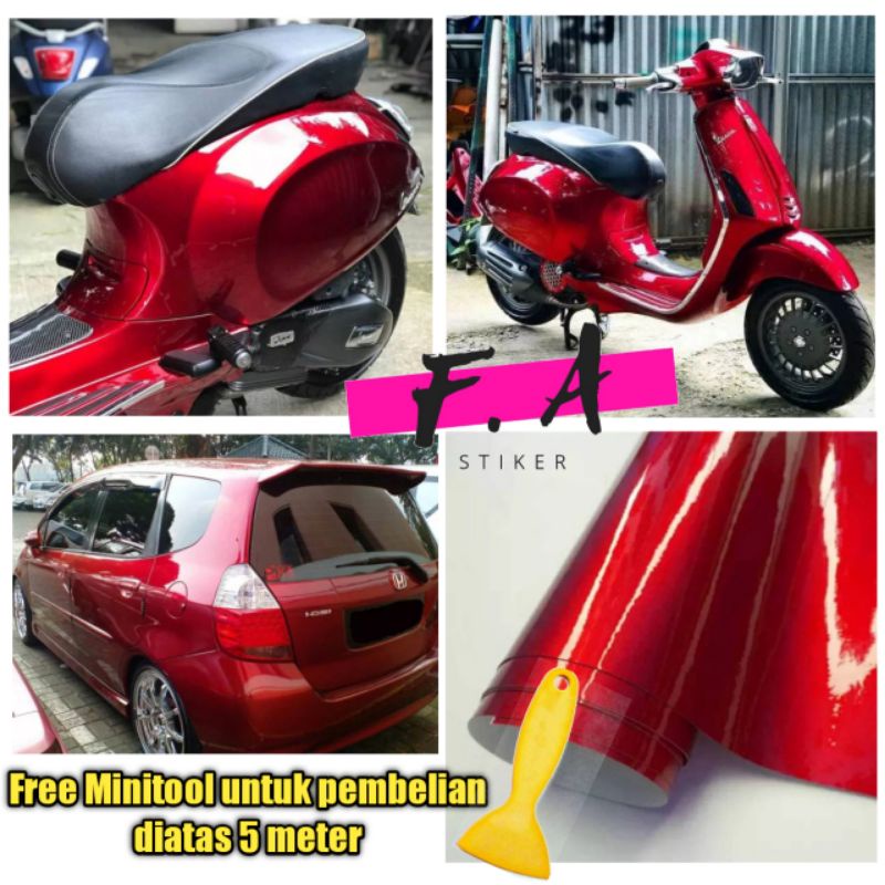 STIKER SKOTLET MERAH MARUN / STIKER MERAH CANDY / SKOTLET CANDY / SKOTLET