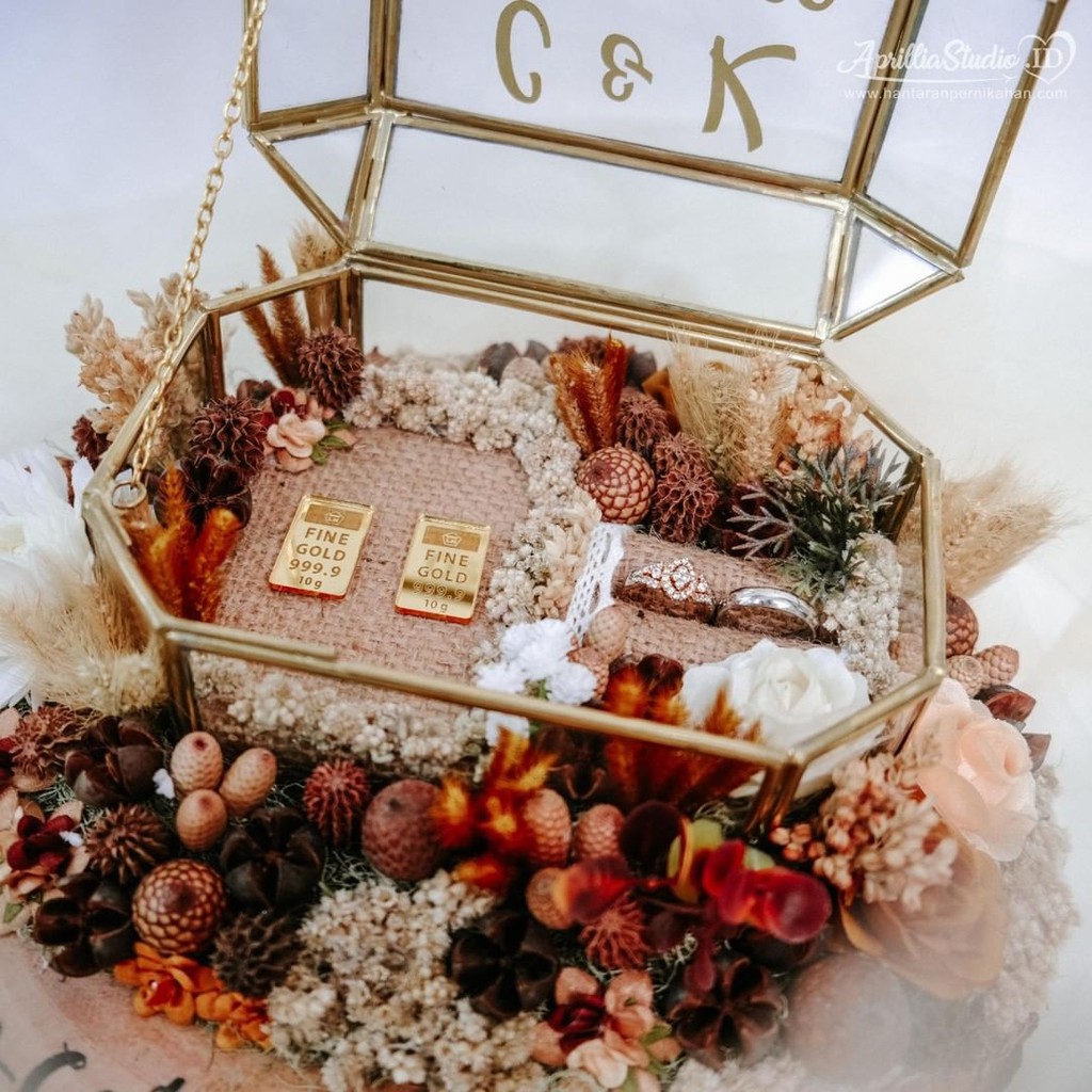 BOX  PERHIASAN MAHAR DAN SESERAHAN THEME AUTUMN RUSTIC - CINCIN &amp; LM