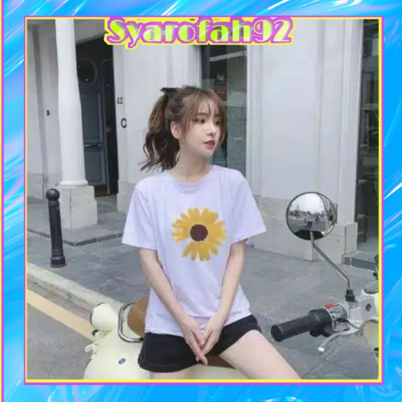 Kaos Distro / Tshirt Wanita Special Warna putih motif gambar Random / T shirt Korea / T shirt Distro