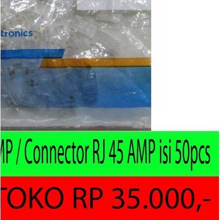 Konektor RJ45 AMP / Connector RJ 45 AMP isi 50pcs