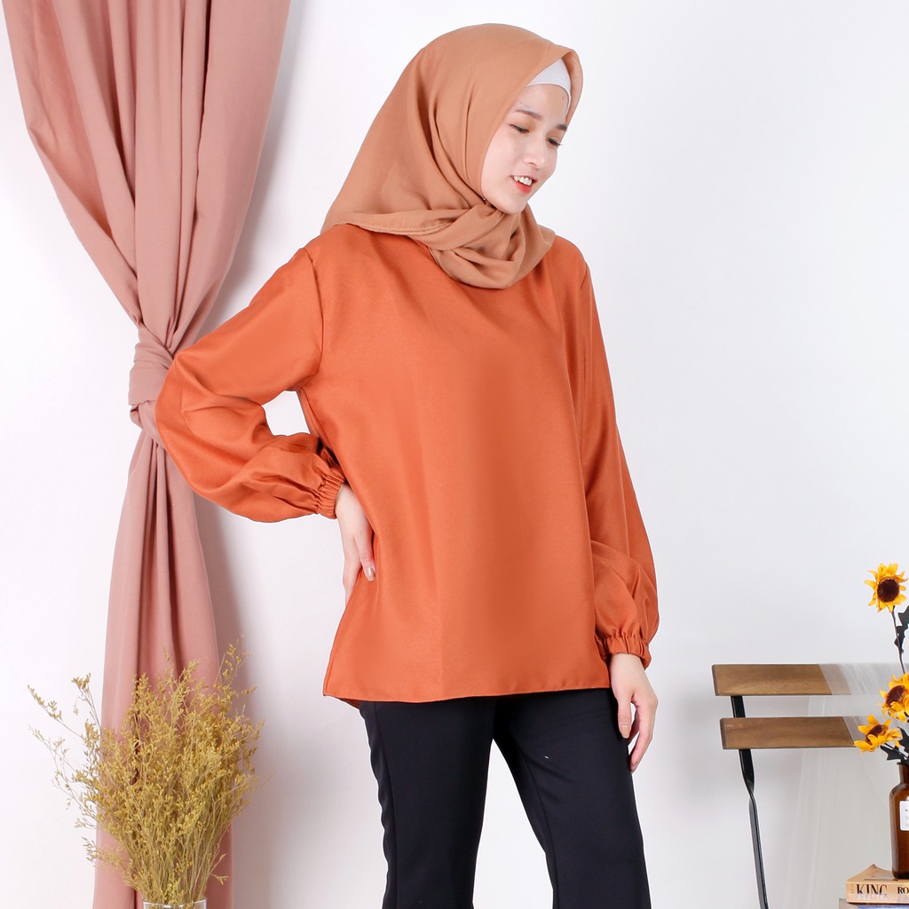 Linata Fashion | Kalina Blouse Lengan Balon Moscrepe Import-3