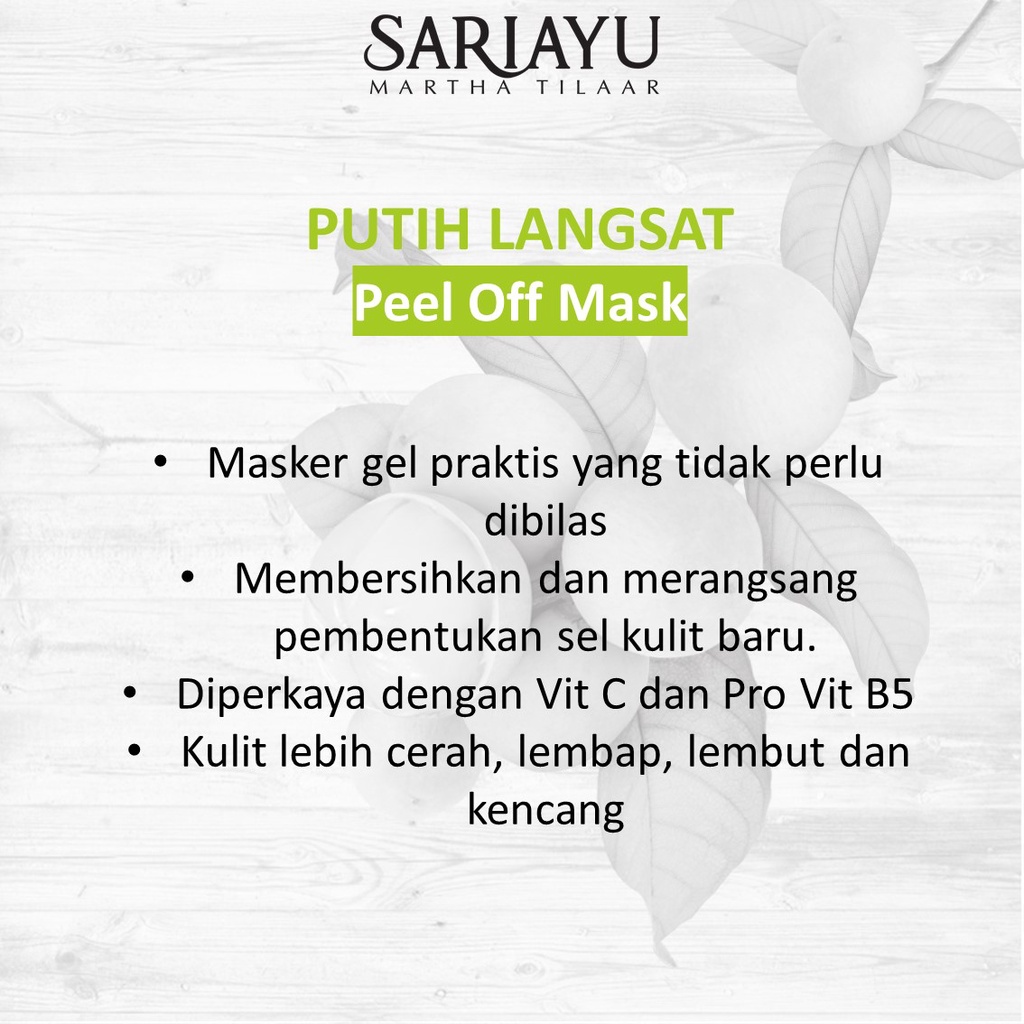 ★ BB ★ Sariayu Putih Langsat Peel of Mask 75gr - Sari Ayu