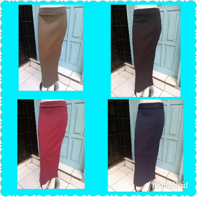 ROK SPAN SCUBA JUMBO SIZE L-XXL / ROK KERJA WANITA / ROK SCUBA MAXY SKIRT