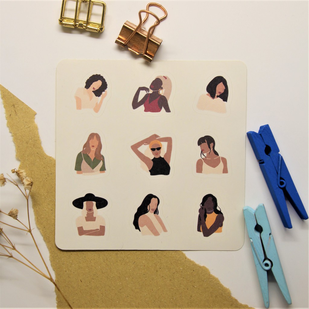 

Sticker Sheet (aesthetic girl 2) || siap tempel || printjunkiez