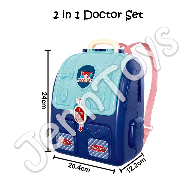 JennToys - Mainan anak pretend play Dokter set make up dandan dress up tas koper dokter set supermarket set kitchen set - 3 in 1 BEAUTY SET DRESSER