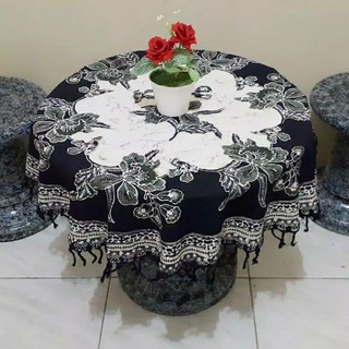 Taplak meja tamu bulat / Taplak meja tamu bundar diameter 1 meter motif