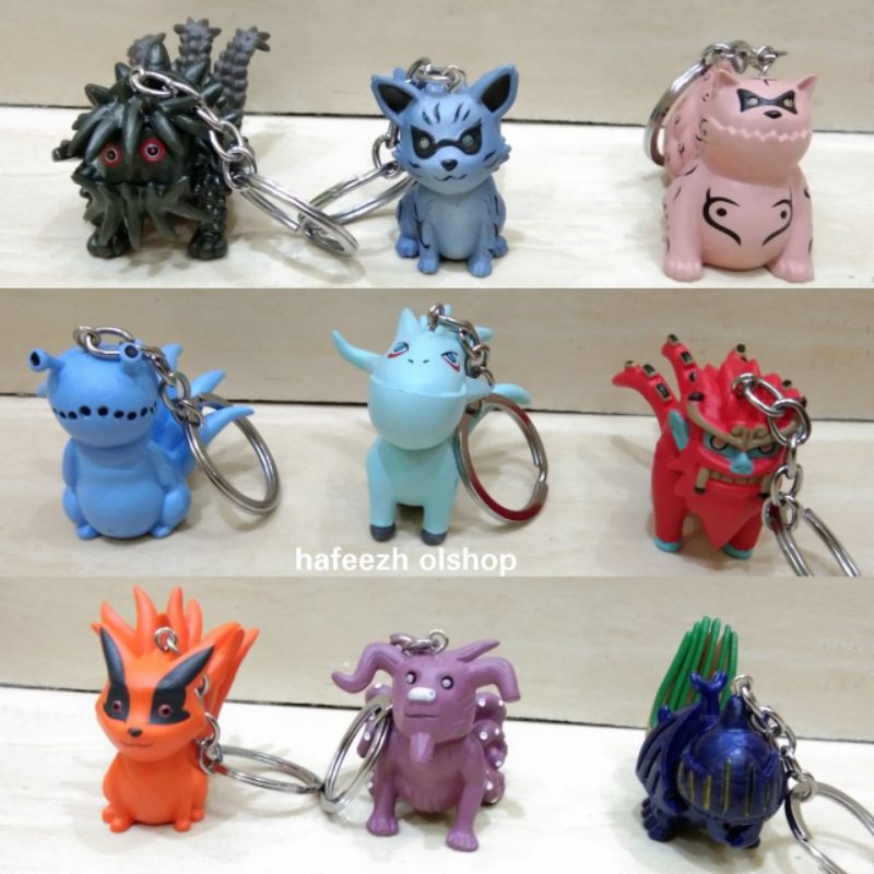 Gantungan Kunci Naruto Bijuu Biju Kyubi Kurama Hachibi Shukaku