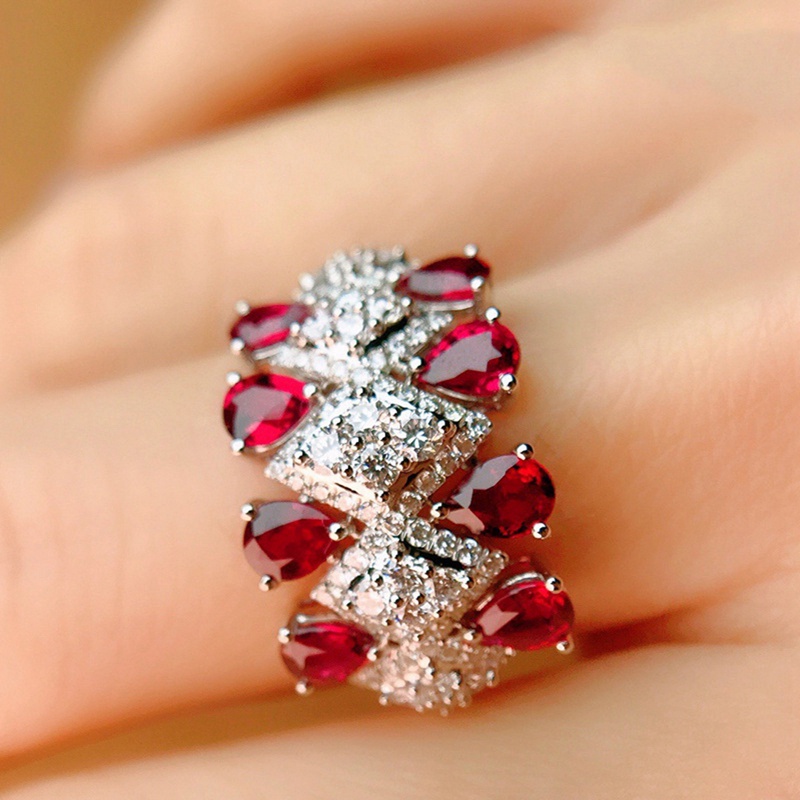 Cincin Wanita Desain Merpati Hias Ruby Darah Imitasi Gaya Retro Untuk Pernikahan / Banquet / Cocktail