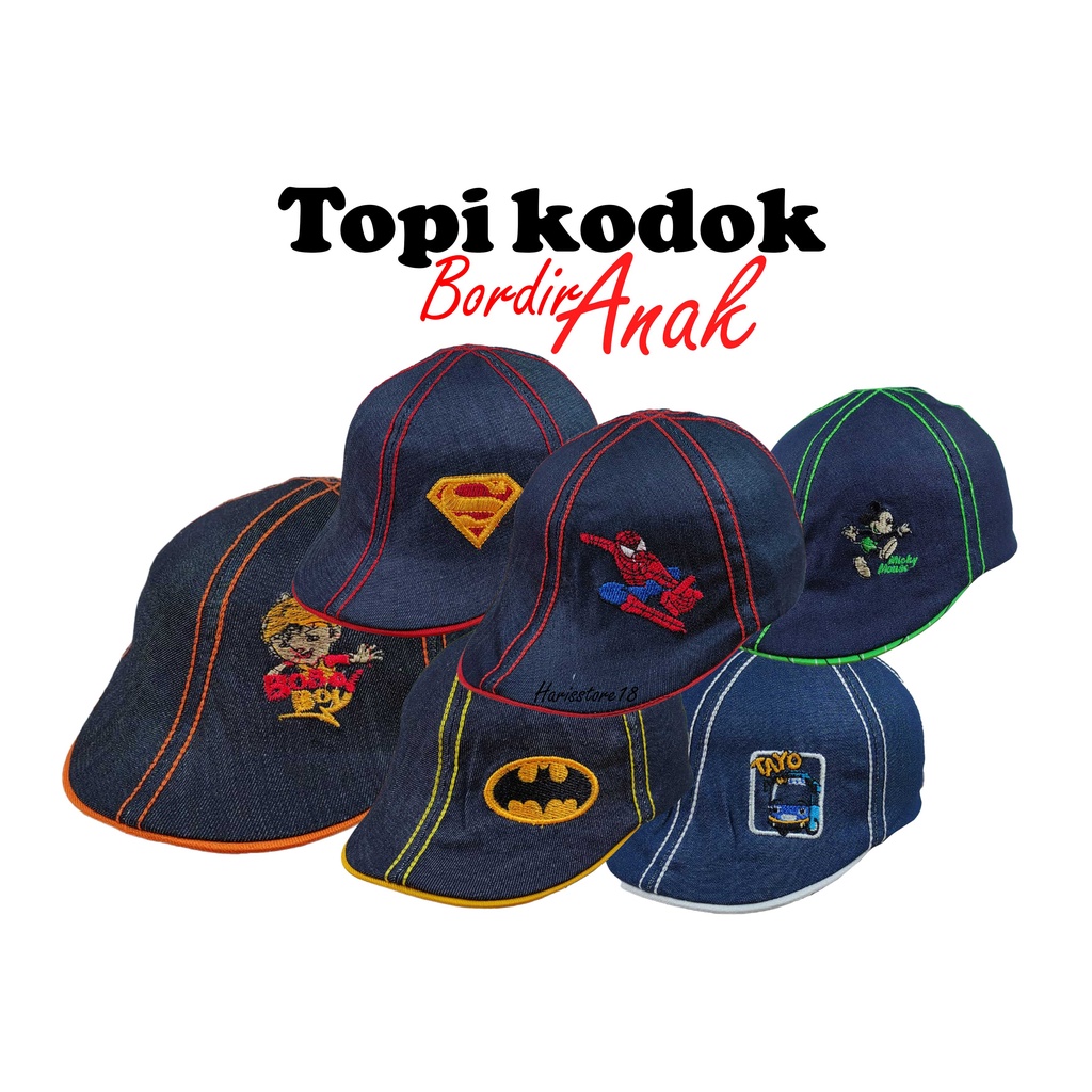 Topi Kodok Anak / Topi Pet anak / Topi Kodok Bordir anak
