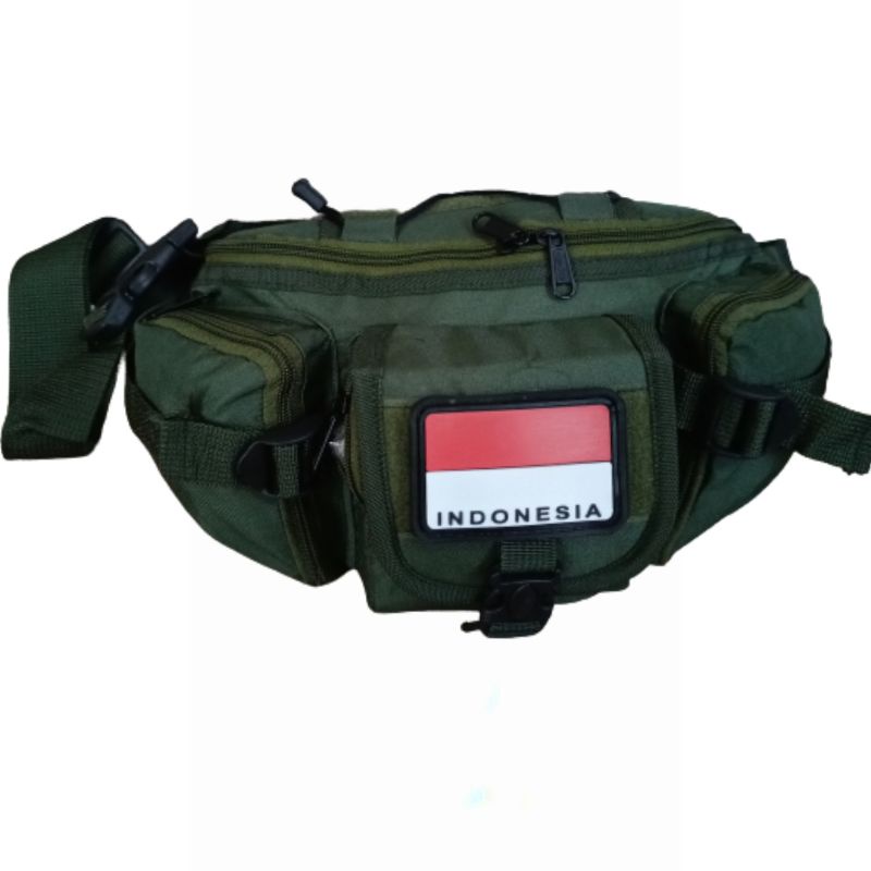 tas selempang waist bag pinggang import plus patch rubber